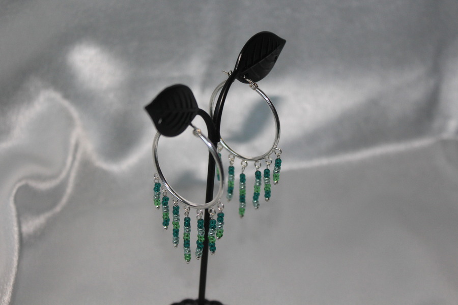 Parure Perles Rocailles-Couleurs Divers Tons de Verts (10)