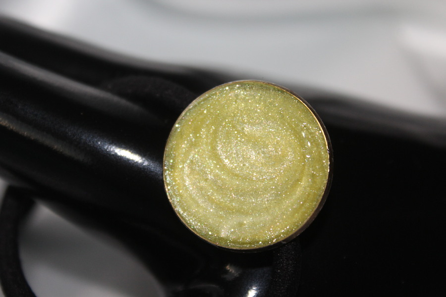 Elastique à Cheveux-Resine UV Pailletée- Jaune Citron (6)