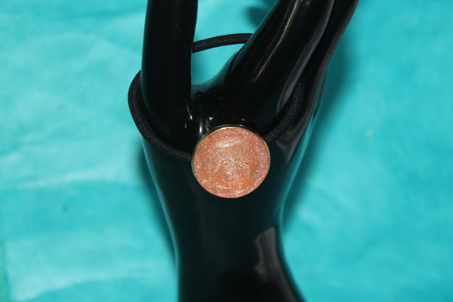 Elastique à Cheveux-Resine UV Pailletée- Abricot (5)