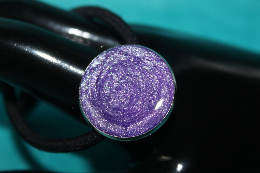 Elastique à Cheveux-Resine UV Pailletée- Violette (5)