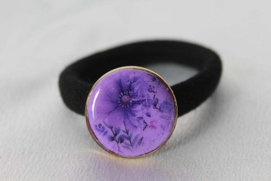 ChouChou-Pâte Polymère Violette-Décalcomanie Fleur