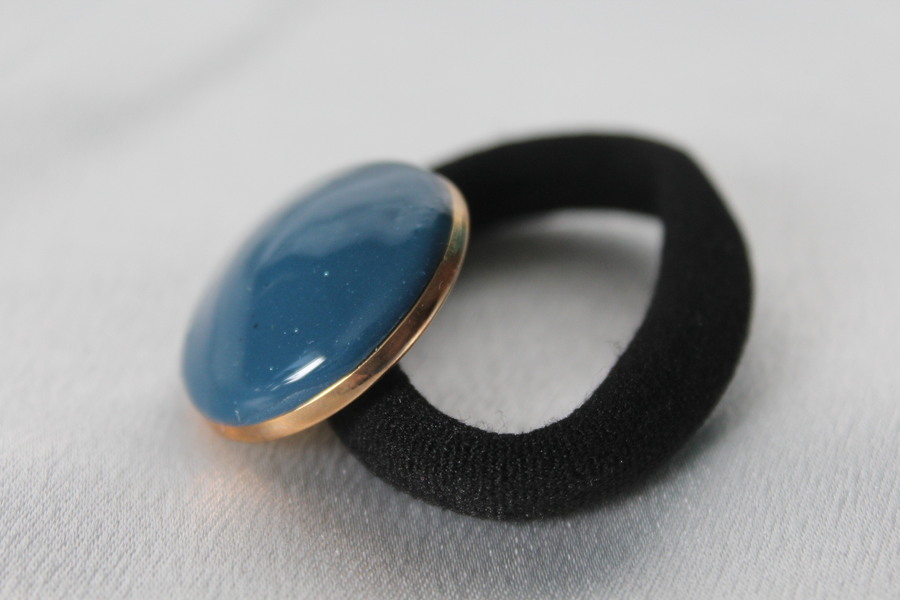 ChouChou-Pâte Polymère Bleu-Support Doré (2)