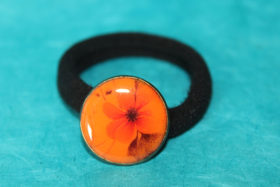 ChouChou-Pâte Polymère Orange-Décalcomanie Motif Fleurs (4)