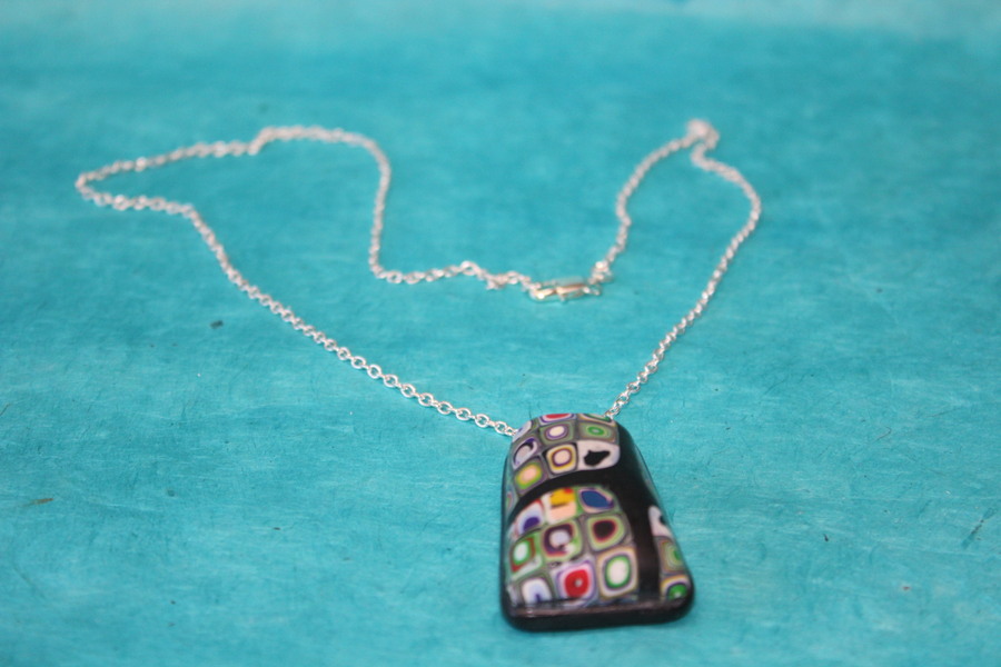 Collier-Chaine-Argente-Polymere-Multicolore
