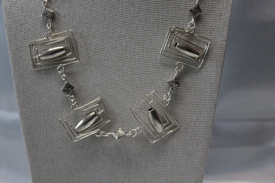 Collier-Chaine-Argente-Fil-Cuivre-Argente-Perles-Metal-4