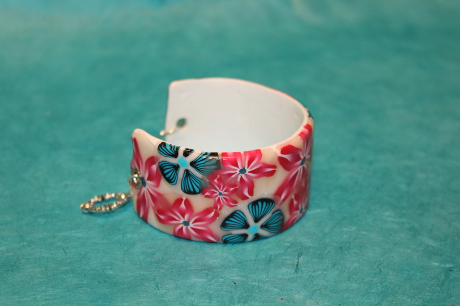 Bracelet-Polymere-fleurs-multicolore-1