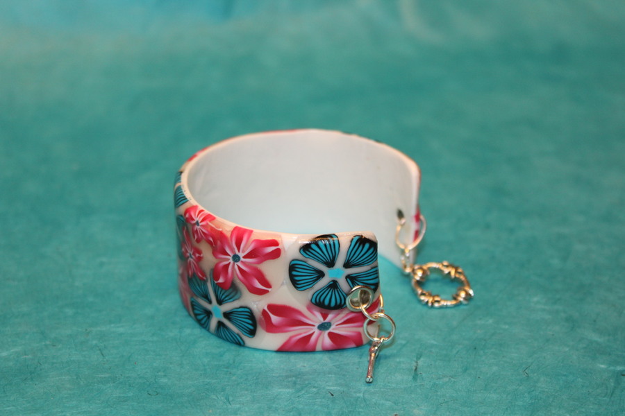 Bracelet-Polymere-fleurs-multicolore-5