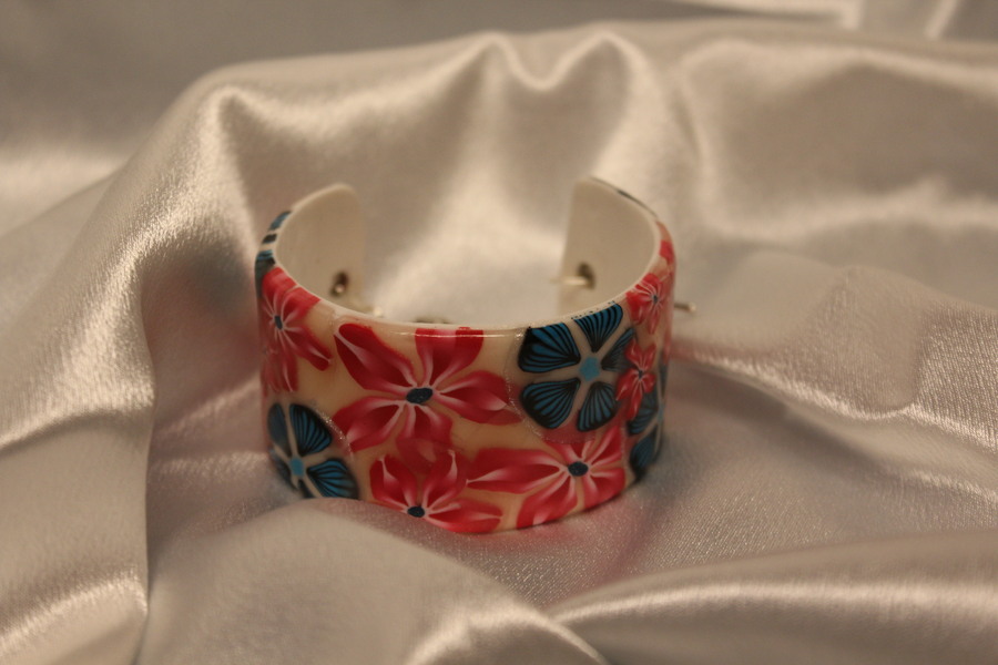 Bracelet-Polymere-fleurs-multicolore-6