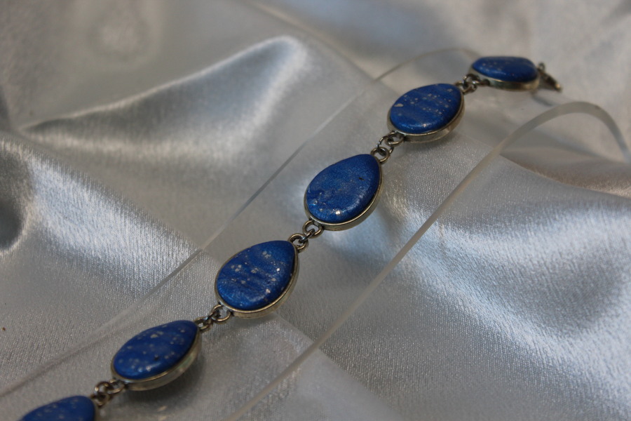 Bracelet-Acier-Argente-Forme-Gouttes-Eau-Polymere-Bleu-Argente-4