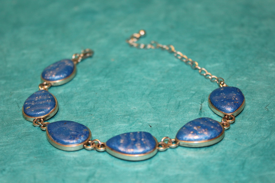 Bracelet-Acier-Argente-Forme-Gouttes-Eau-Polymere-Bleu-Argente-6