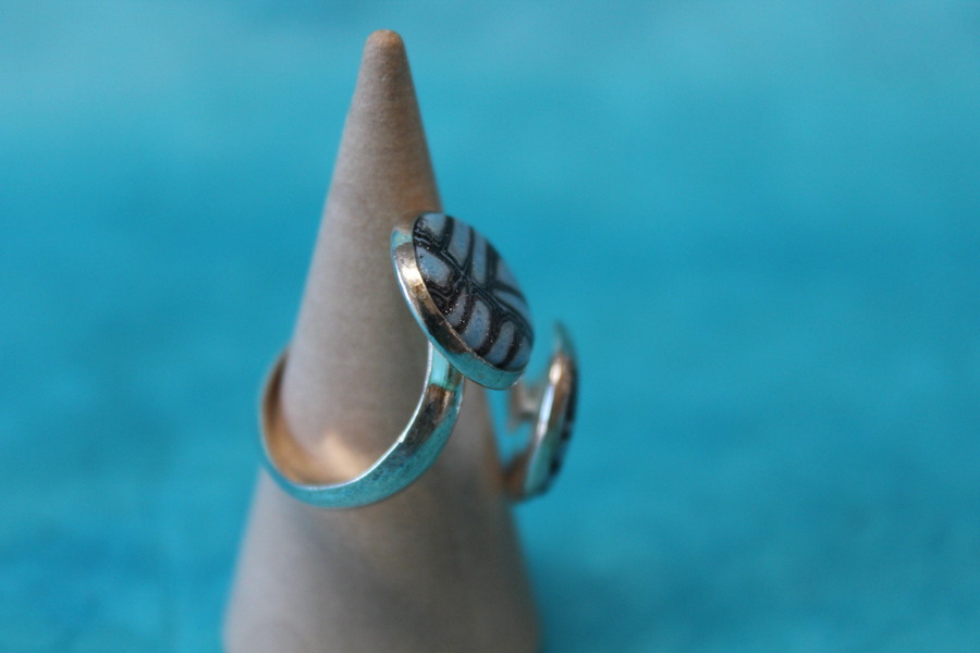 Bague-Acier-Reglable-2 Cabochon-Polymere-Bleu-Noir (5)
