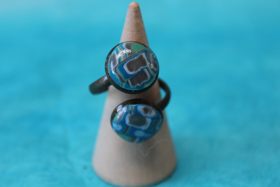 Bague-Cuivre-Acier-Reglable-2 Cabochon-Polymere-Multicolores (4)