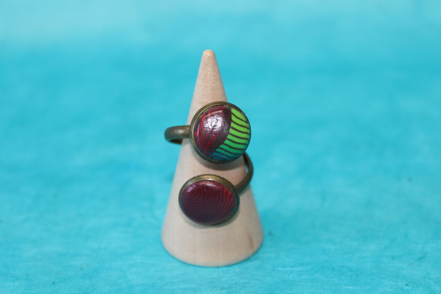 Bague-Acier-Cuivre-Reglable-2 Cabochon-Polymere-Multicolores (3)