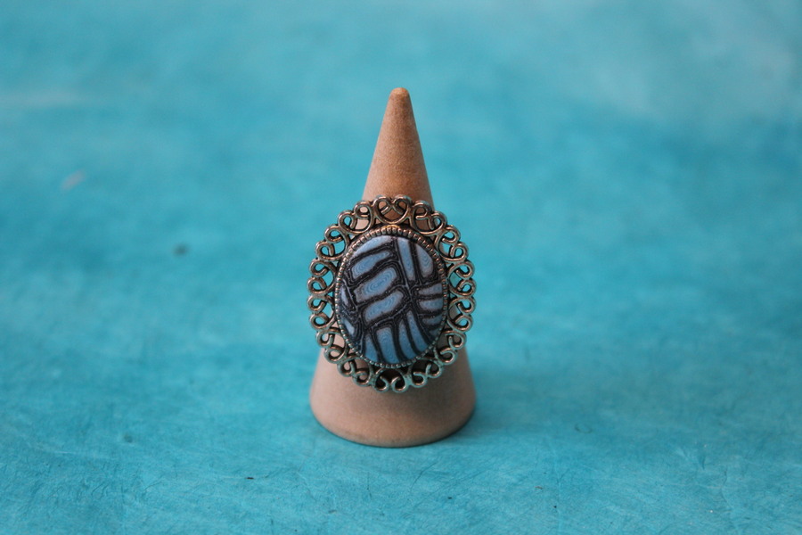 Bague-Reglable-Acier-Polymere-Bleu-Noir