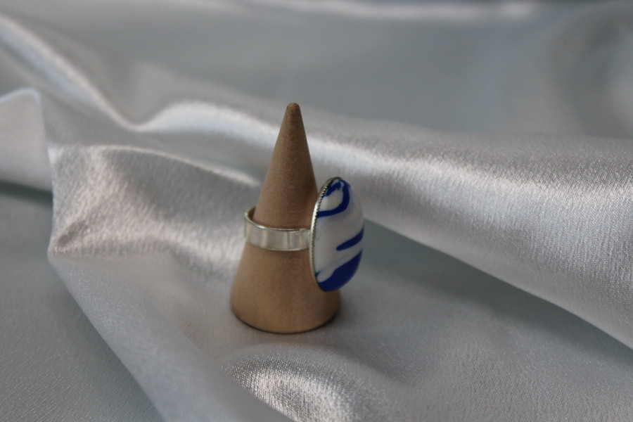 Bague-Reglable-Acier-Polymere-Bleu-Blanc-1