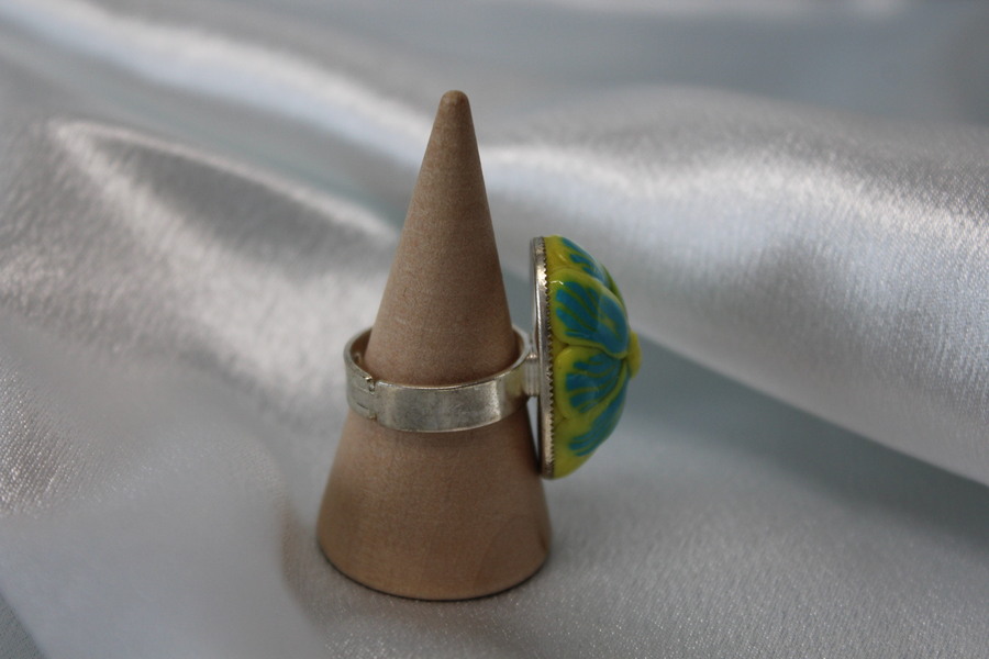 Bague-Reglable-Acier-Polymere-Fleur-Turquoise-Jaune (2)