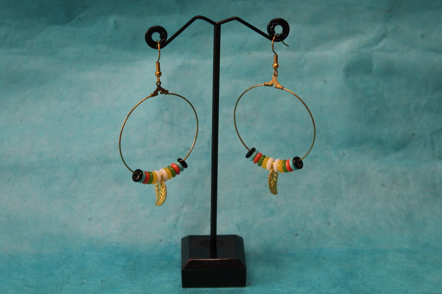 Boucle-Oreille-Creole-Acier-Dore-Perles-Breloque-5