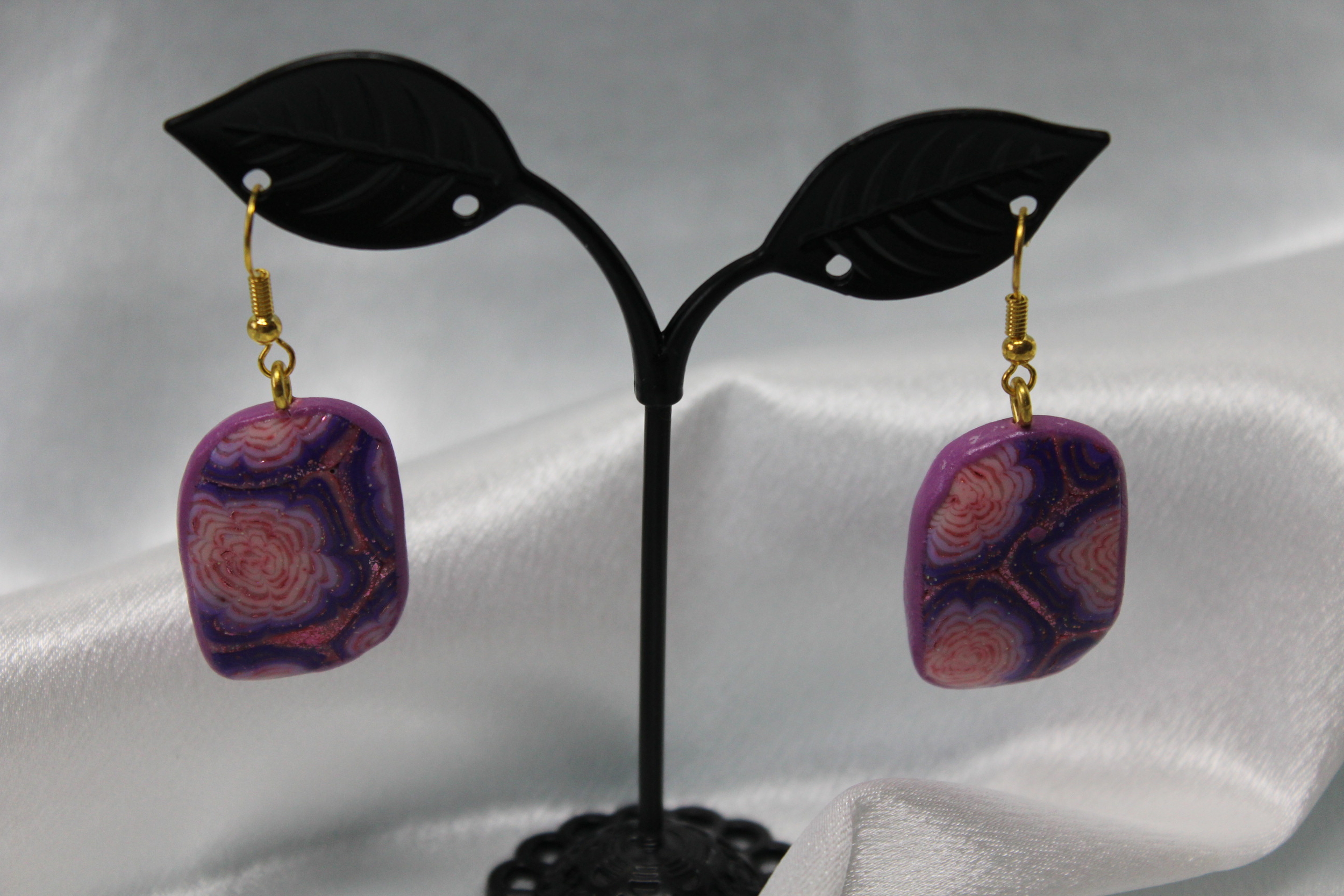 Boucle-Oreille-Polymere-Fleurs-Rose-Violette (4)