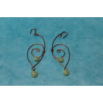 Boucle-Oreille-Pendente-Fil-Cuivre-Cuivre-Perles-Fluorine-Veritable-