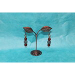 Boucle-Oreille-Fil-Cuivre-argente-Perles-Grenat-Marron-1