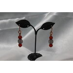Boucle-Oreille-Fil-Cuivre-argente-Perles-Grenat-Marron-3