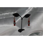Boucle-Oreille-Fil-Cuivre-argente-Perles-Grenat-Marron-4