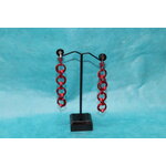 Boucle-Oreille-Fil-Alu-Perles-Rouge-