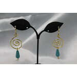 Boucle-Oreille-Fil-Cuivre-Dore-Perles-Turquoise-Veritable-3