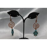 Boucle-Oreille-Fil-Cuivre-Couleur-Cuivre-Perle-Turquoise-Tortue-3