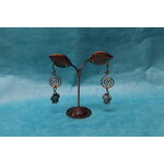 Boucle-Oreille-Fil-Cuivre-Couleur-Cuivre-Perle-Turquoise-Tortue-