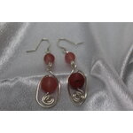 Boucle-Oreille-Fil-Cuivre-Argente-Perle-Agate-Givre-Veritable-4