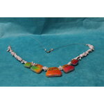 Collier-Chaine-Howlite-Veritable-Trapeze-Divers-Taille-Polymere-Multicolores