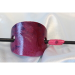 Barette Chignon Adulte Ovale en Pâte polymère-Fond Magenta ,Décalcomanie Marbré Bleu (5)