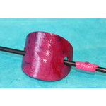 Barette Chignon Adulte Ovale en Pâte polymère-Fond Magenta ,Décalcomanie Marbré Bleu (2)