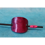 Barette Chignon Adulte Ovale en Pâte polymère-Fond Magenta ,Décalcomanie Marbré Bleu