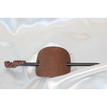 Barette Chignon Adulte en Pâte polymère-Fond Marron Pailleté et Sable Marron (5)