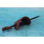 Barette Chignon Adulte en Pâte polymère-Fond Marron Pailleté et Sable Marron (3)