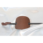 Barette Chignon Adulte en Pâte polymère-Fond Marron Pailleté et Sable Marron (6)