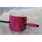 Barette Chignon Adulte en Pâte polymère-Fond Magenta ,Décalcomanie Marbré Bleu et Impression Losange (2)