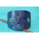 Barette Chignon Enfant en Pâte polymère-Fond Bleu,Décalcomanie Marbré Bleu et Impression Spirales (6)