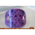 Barette Chignon Enfant Ovale en Pâte polymère-Fond Violet et Décalcomanie Fleurie (3)