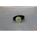 Elastique à Cheveux-Support Argenté-Cabochon Couleur Marbré Jaunes et Verts (2)