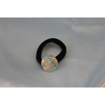 Elastique à Cheveux-Support Argenté-Cabochon Couleur Pastel