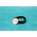 Elastique à Cheveux-Support Argenté-Cabochon Couleur Pastel (3)