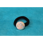 Elastique à Cheveux-Support Argenté-Cabochon Couleur Pastel (4)