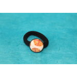 Elastique à Cheveux-Support Bronze-Cabochon Tranche d'Orange (3)