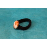 Elastique à Cheveux-Support Bronze-Cabochon Tranche dOrange (4)