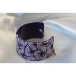 Bracelet Manchette en Pâte Polymère, Motif floral (7)