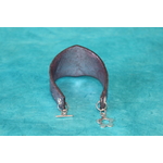 Bracelet Manchette Forme Diadème Pâte Polymère Recouvert de Paillette Rose et Impression Losange