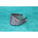 Bracelet Manchette Forme Diadème Pâte Polymère Recouvert de Paillette Rose et Impression Losange (2)